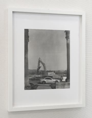 car parked in front of construction site