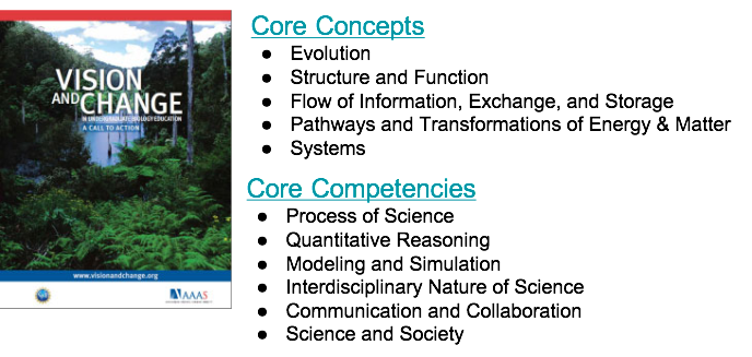 Slide with Core Competencies text and a photo of a waterfall in a forest.