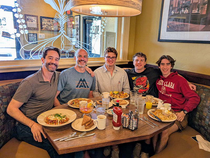 James Stroh '87, Matt Stroh '93, Will, Sam, and Zander James Stroh 87, Matt Stroh 93, then Will, Sam, and Zander