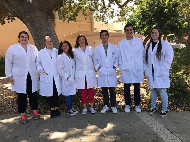 Amelia Fuller with her research assistants 