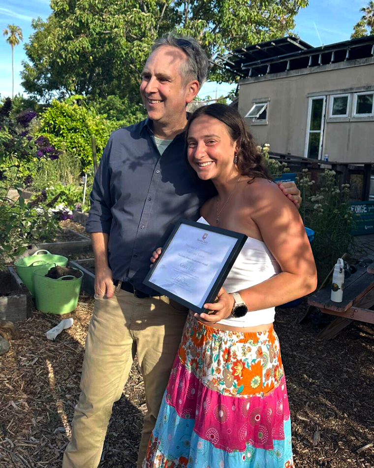 Professor Chris Bacon with Grace Falci
