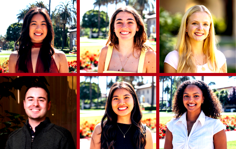 Megan Baldemor ’26, Cassandra Bull ’26, Katie Duffy ’24, Alec Qualitza ’23, Jasmine Vu ’26, and Saron Weldemariam ’26