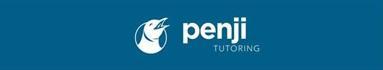 Penji logo on a blue background with white text.