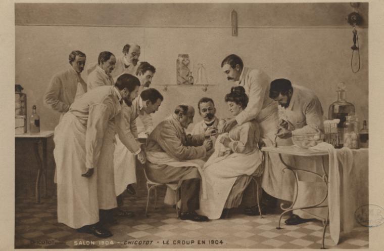 Engraving, Le croup en 1904, by Georges Chicotot