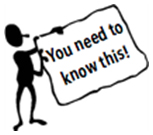 Stick figure holding sign that says You need to know this!