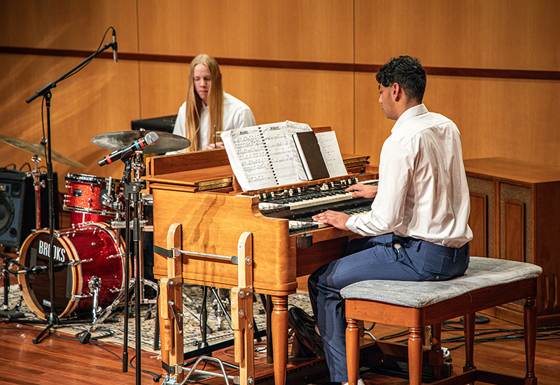 Jazz combo performing in the Music Recital Hall