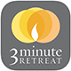 3 minute RETREAT app logo featuring a flame and overlapping circles.