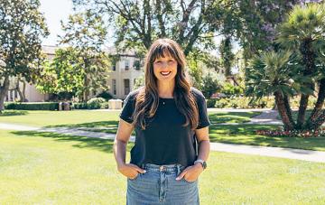 Katy Bruchmann outside at Santa Clara University