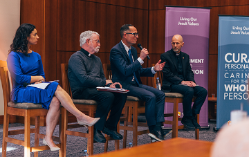 Panel of 4 SCU religious studies scholars discussing values
