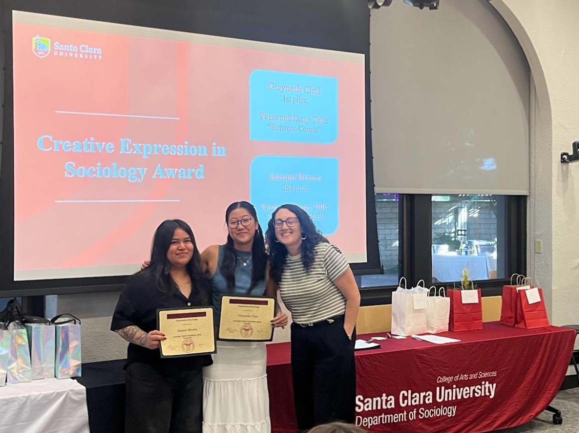 Student winners of the Creative Expression in Sociology Award with Cara Chiaraluce