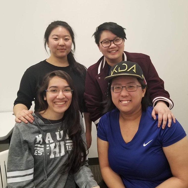 Clockwise (from top left): Isabel Wu 21, Emily Dang 20, Vicki Lim 20, Maggie Schulte 21