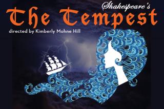 Poster for Shakespeares The Tempest featuring a ship and a magical figure.