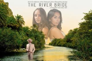 River Bride poster featuring two women above a man standing in a river.