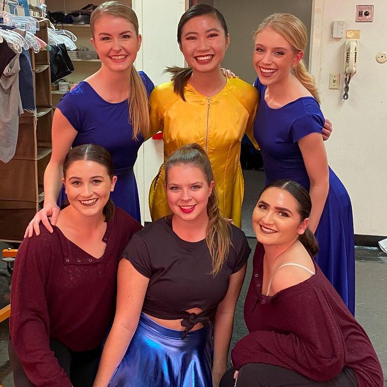Rehearsal photo of students in the Choreographers Gallery 2019