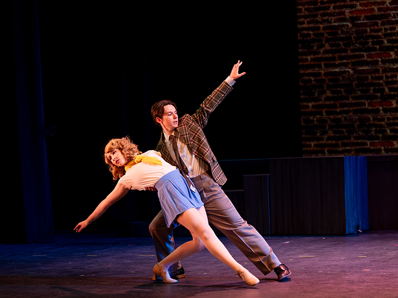 Christian Barnard and dance partner of stage for the production of 42nd Street