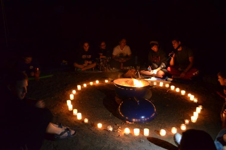 Students participate in an interfaith gathering
