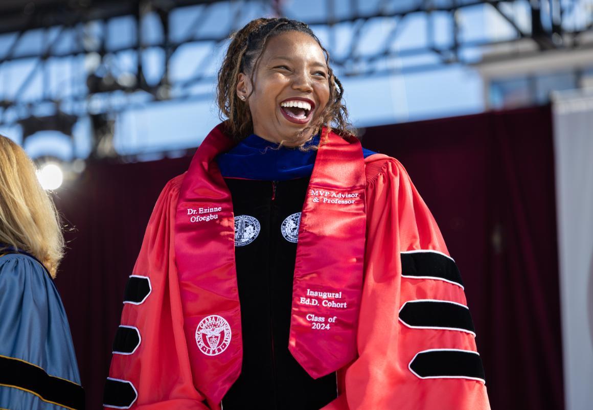 A grad student at the ceremony 