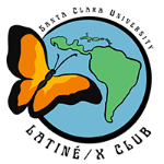 Santa Clara University Latinex Club logo with a monarch butterfly flying above the Earth