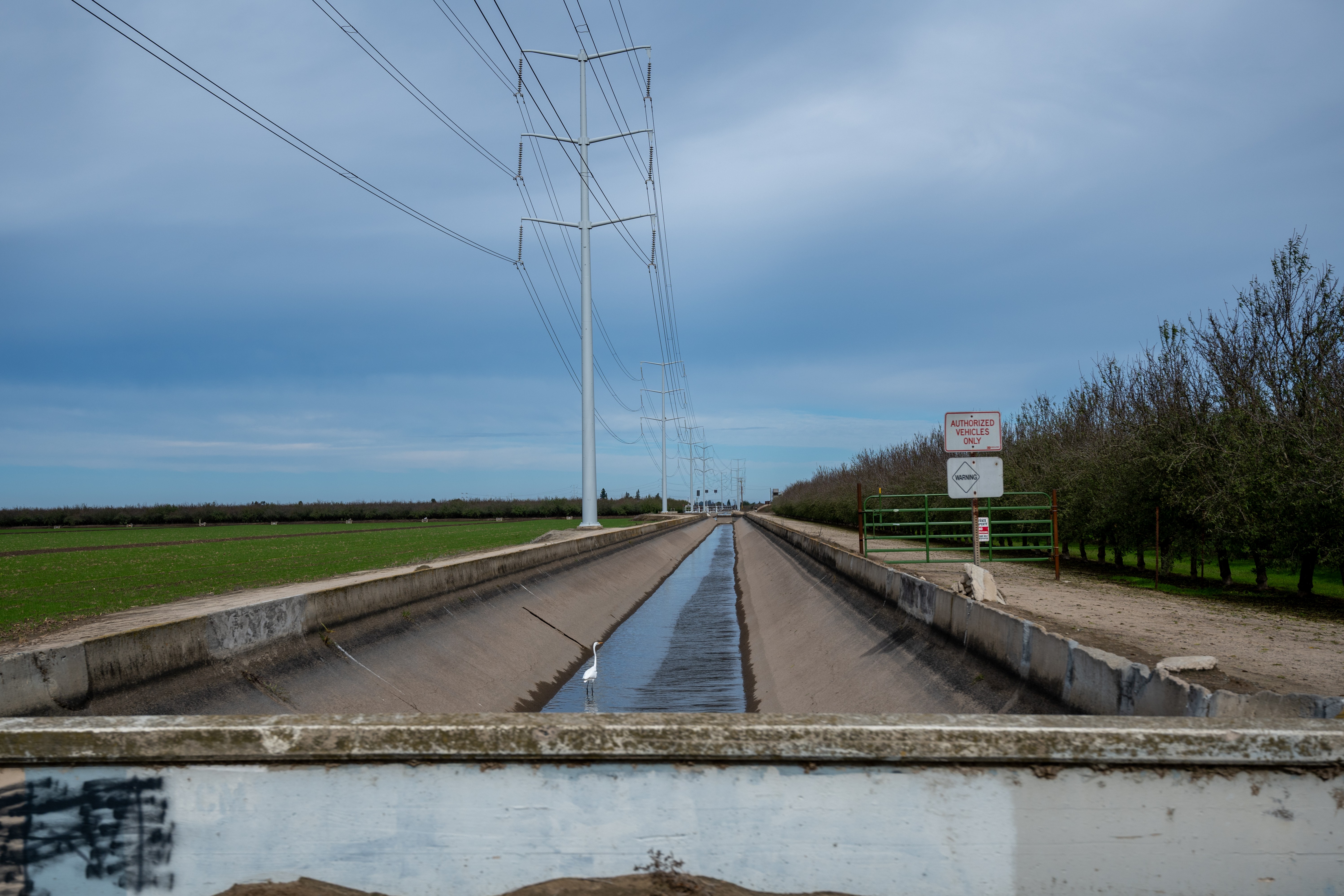 Irrigation canal between agricultural fields