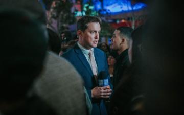 News reporter at Staples Center on January 26th, 2020.
