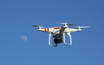 Drone and moon