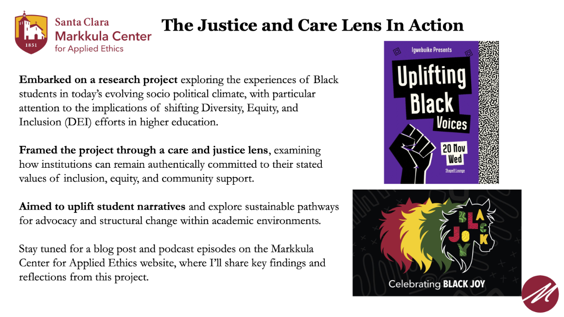 Outlining a research project exploring the experiences of Black students in today's evolving socio-political climate. 
