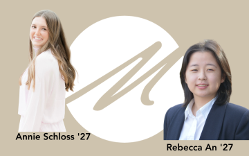 Santa Clara University Juniors Annie Schloss and Rebecca An.