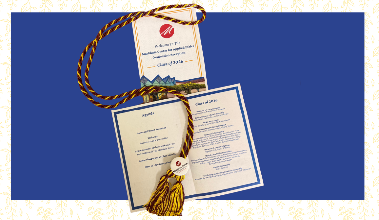 Program for the Markkula Center for Applied Ethics Graduation Reception held June 12, 2026.