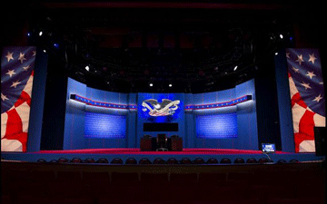 Empty debate stage 