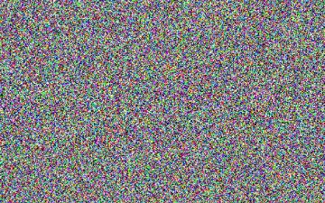 A cluster of coloured pixels made up from random gaussian noise taking up the whole canvas representing a not denoised AI generated image digital pointillism