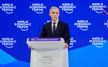 Canadas Prime Minister Mark Carney speaks during the Annual Meeting of the World Economic Forum in Davos, Switzerland, Tuesday, Jan. 20, 2026. AP_Markus Schreiber