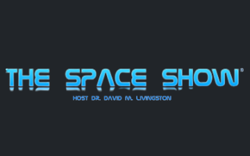 Text: The Space Show with Dr. David Livingston.  
Alt text: The Space Show with Dr. David Livingston logo.