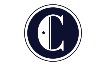 Capital C on a dark circle outlined with a white border. Logo for The Capitol Forum.