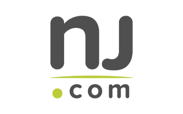 NJ.com True Jersey Logo Letters n and J over a green line. Text reading .com under the green line.