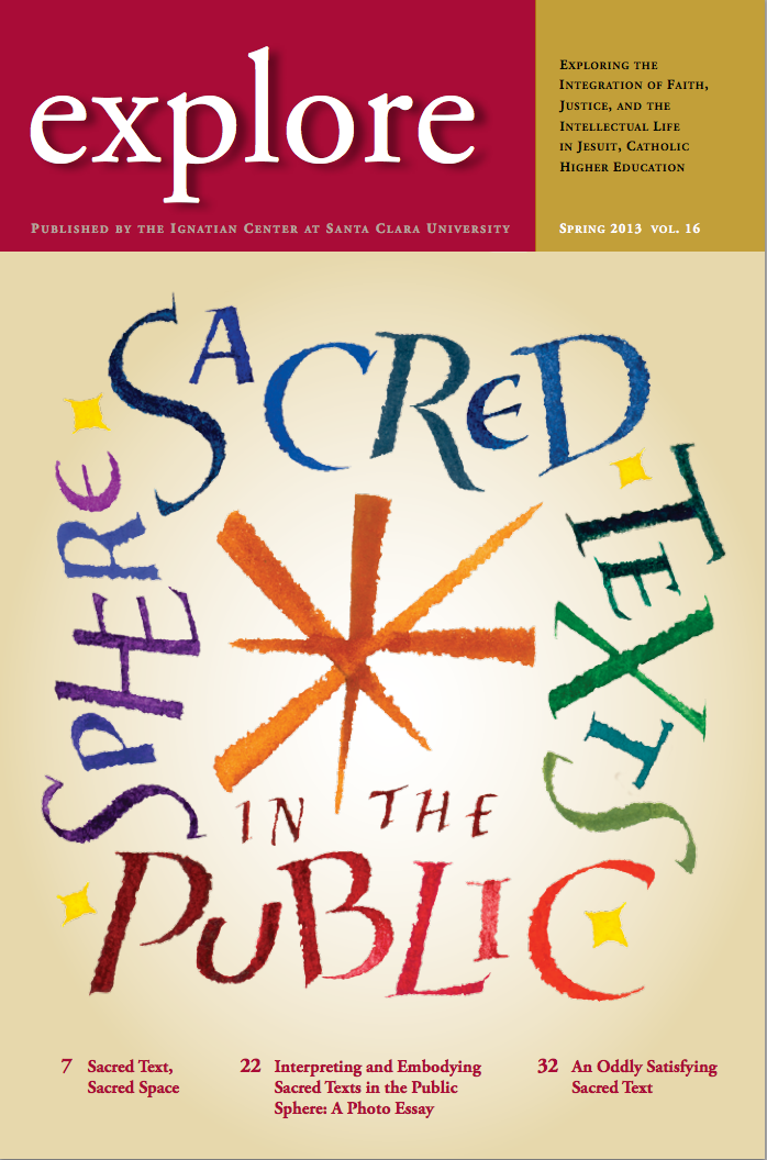Explore magazine cover Spring 2014: Sacred Texts in the Public Sphere.