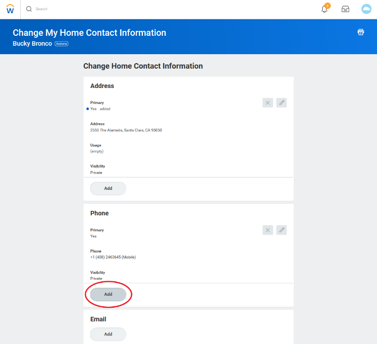 Step 7 for Faculty/Staff updating contact information