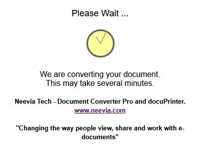 docupub.com what a waiting screen looks like after submitting a file to convert.