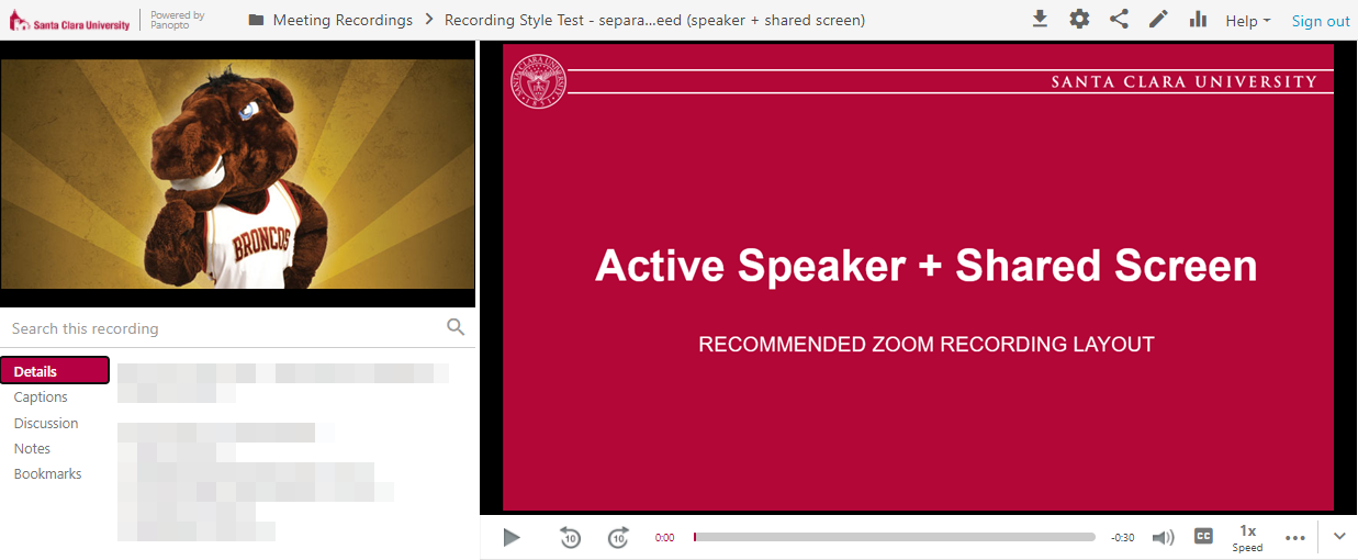 Active speaker with shared screen; presentation slide says Active Speaker + Shared Screen.