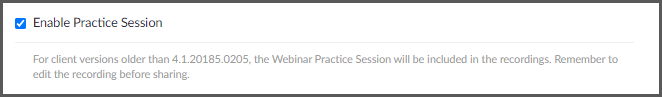 Webinar Options pop-up with Ensure host diversity checkbox selected.