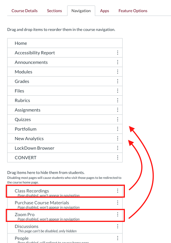 how to enable Zoom Pro and Class Recordings in Camino