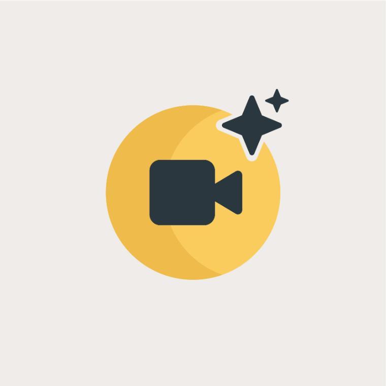 Gold Zoom icon with AI sparkles.