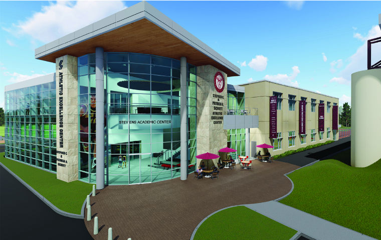 Front rendering of Schott Athletic Excellence Center