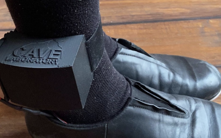 Photo of SCU-designed SwingBeats device that helps dancers remember their steps.