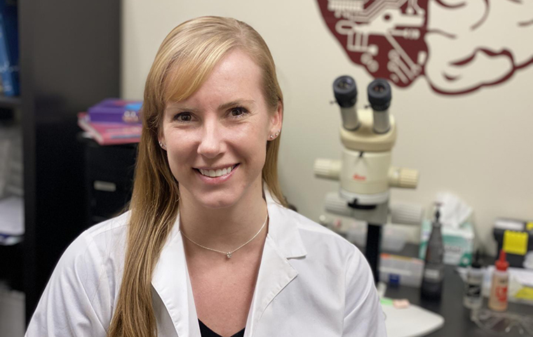 Lindsay Halladay in Lab 