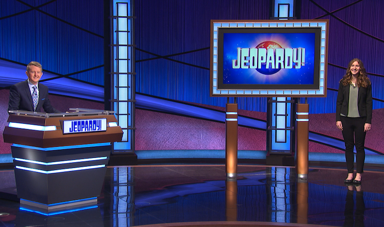 Photo of Allie Sibole 14 on Jeopardy game show.