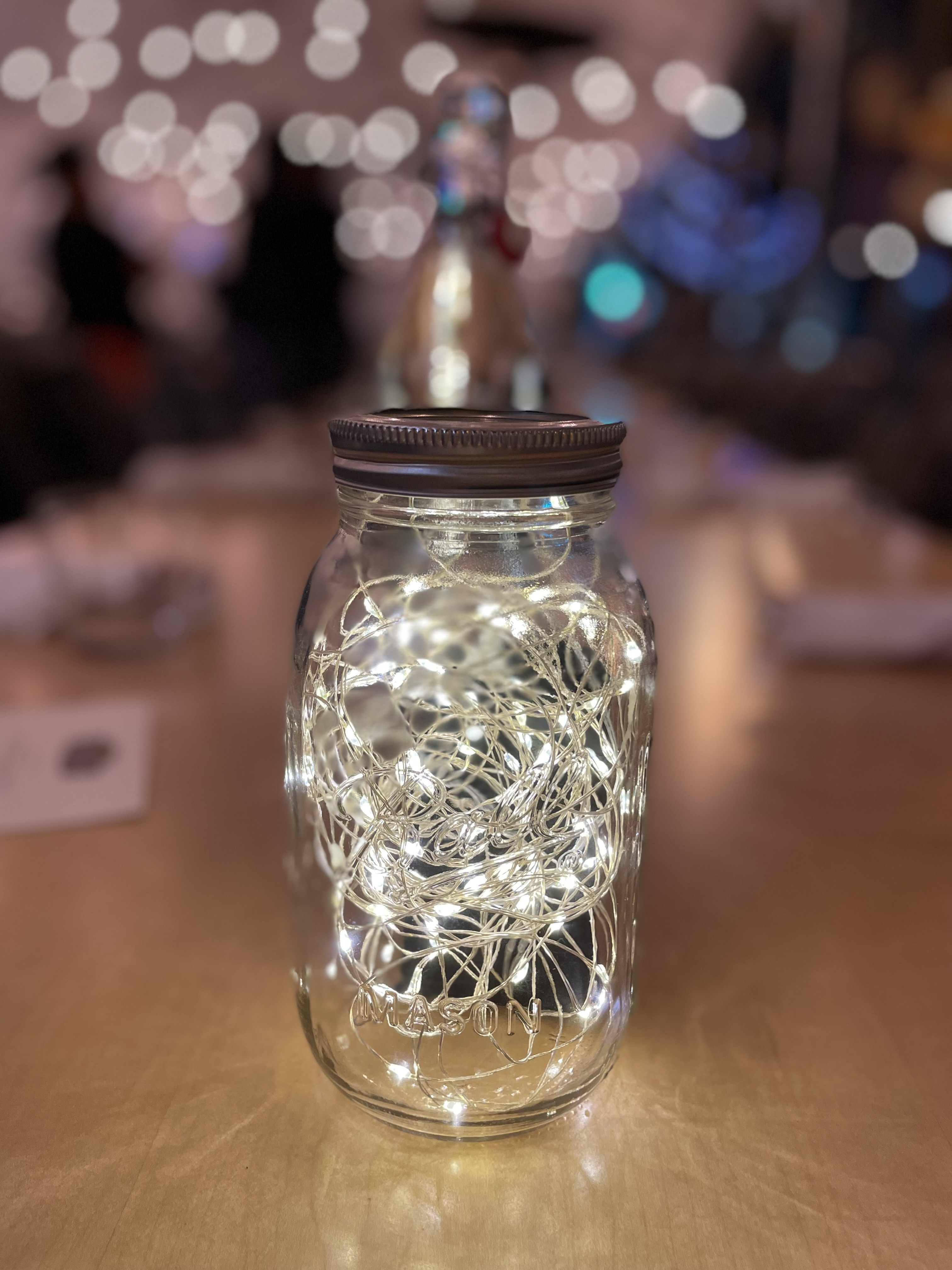 Panjnani designed mason jar centerpieces for Harris book launch party.