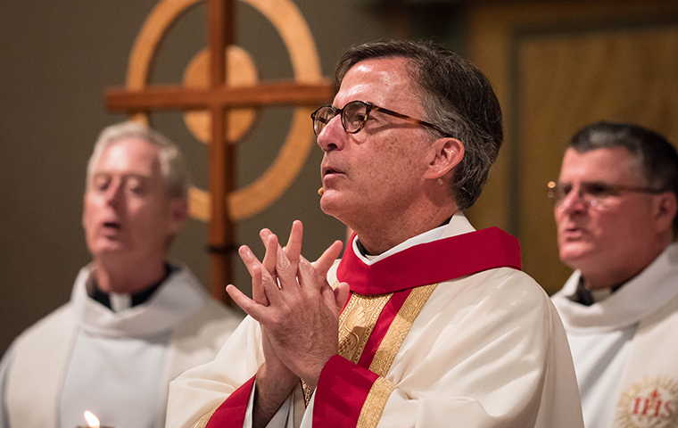 President Kevin OBrien speaking at the Feast of St. Ignatius