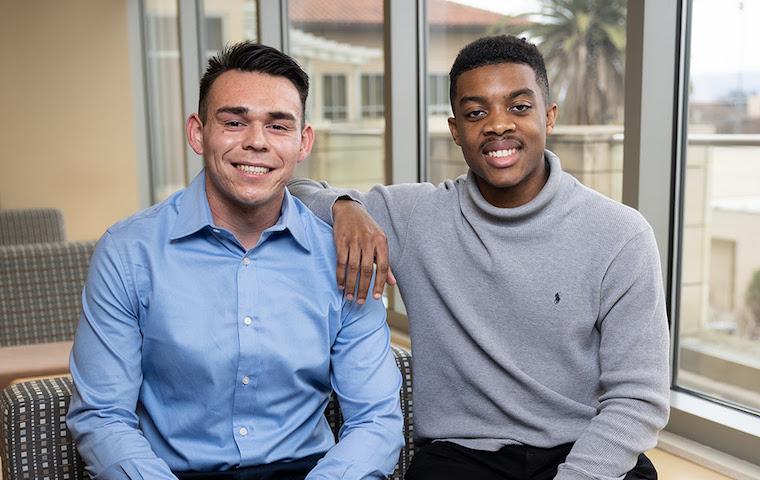 LEAD Scholars Jacob Mejia 24 (left) and Darius Johnson 23.