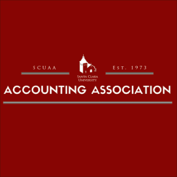 SCUAA logo: Accounting Association with white text on a red background.