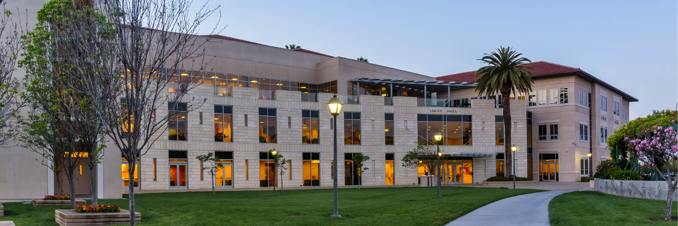 Lucas Hall, home to the Leavey School of Business at Santa Clara University, provides space for top ranked MBA and MS degrees in Silicon Valley